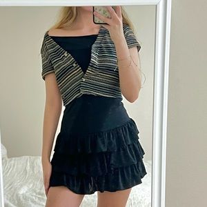 Shein V-Neck Button Up Patterned Top